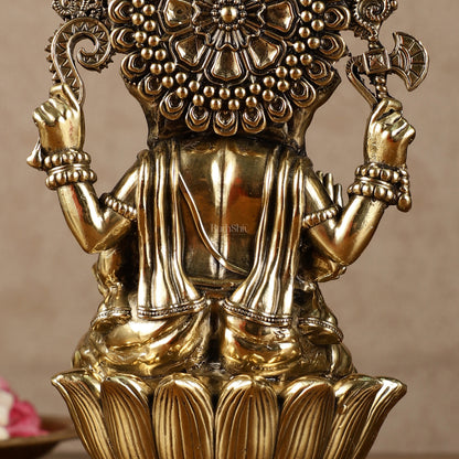 Exquisite Brass Idol of Lord Ganesha | 7.5 Inch