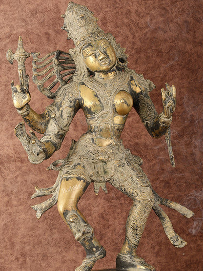 Ardhanarishvara Brass Statue Dual Tone - Super Antique Finish - 24"