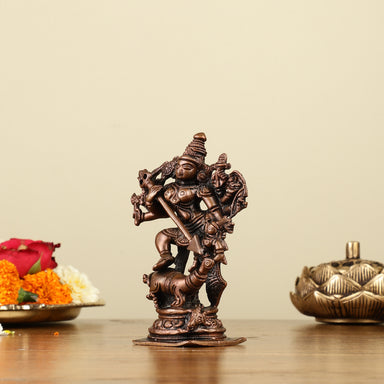 Buy Pure Copper Mahisasur Mardini Durga Ma Idol - 5