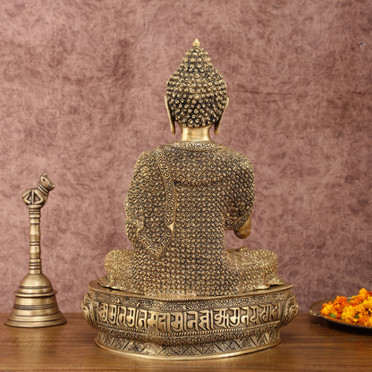 Brass Buddha Blessing Statue 16 inch