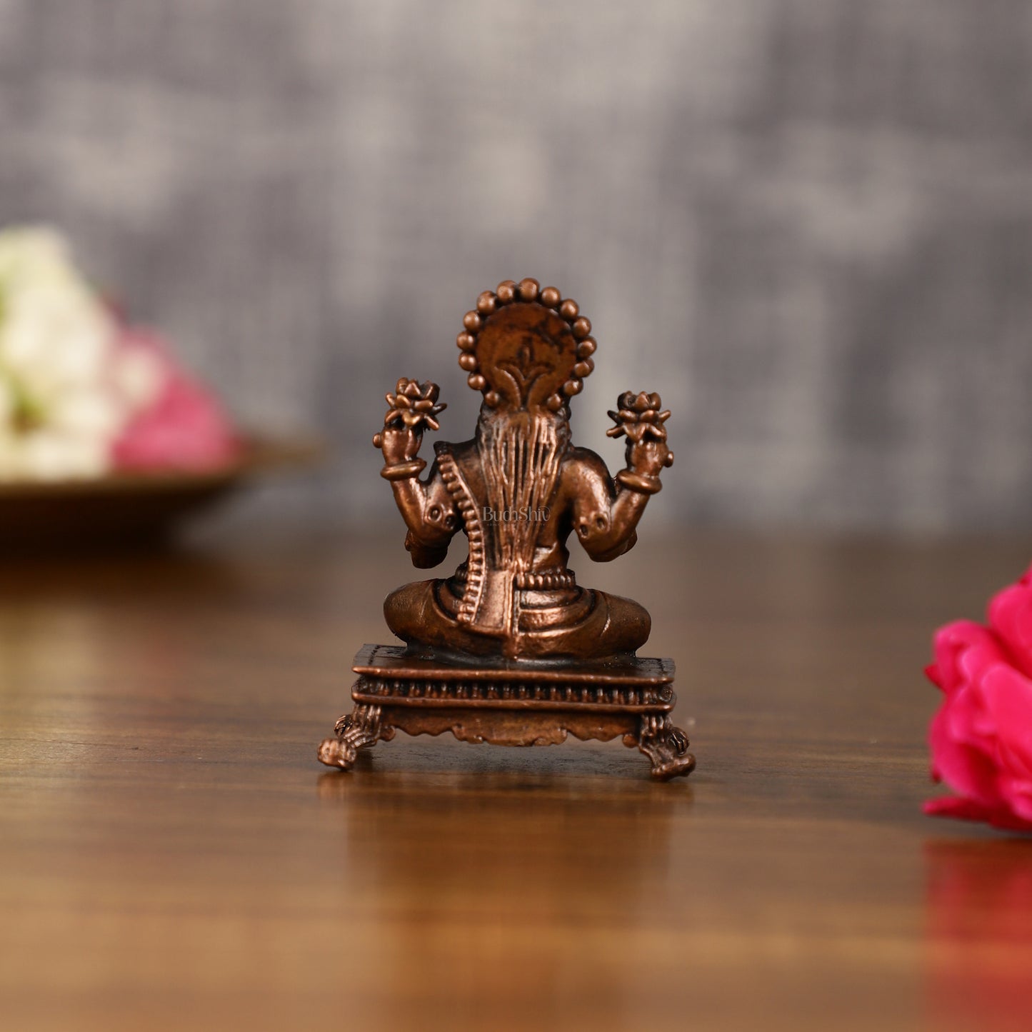 Pure Copper Goddess Lakshmi Idol | 2.6 Inch Height