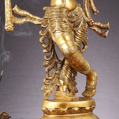 Unique Brass Krishna Statue - 26"