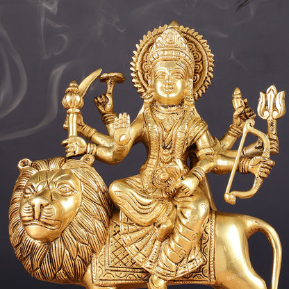 Superfine Brass Ashtbhuja Goddess Durga Idol 9"