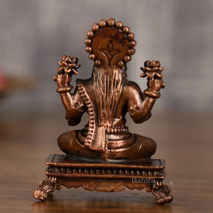 Pure Copper Goddess Lakshmi Idol | 2.6 Inch Height