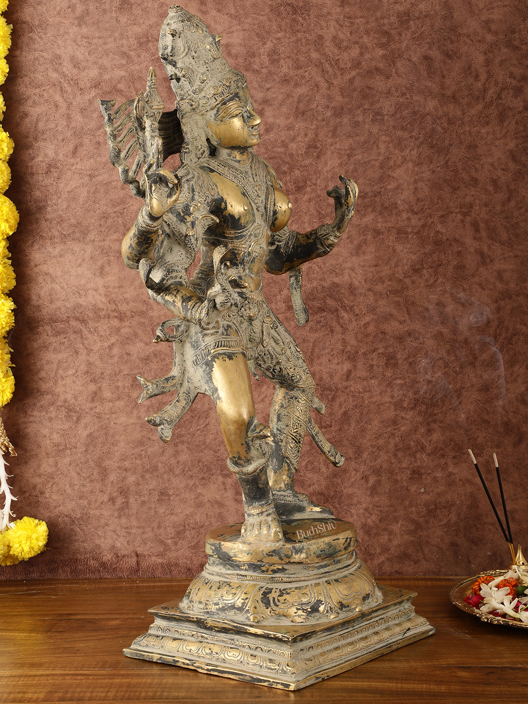 Ardhanarishvara Brass Statue Dual Tone - Super Antique Finish - 24"