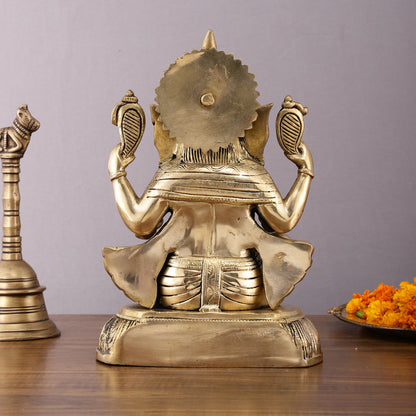 Unique Brass Lord Ganesha Statue - 11.5 Inch