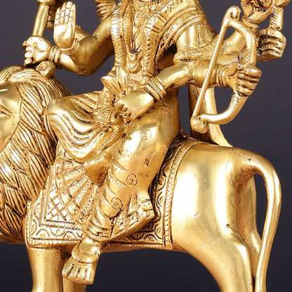 Superfine Brass Ashtbhuja Goddess Durga Idol 9"