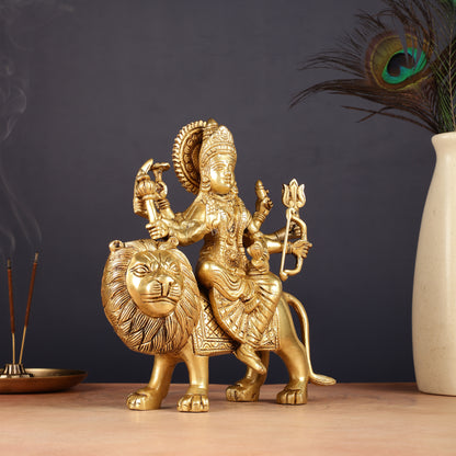 Superfine Brass Ashtbhuja Goddess Durga Idol 9"