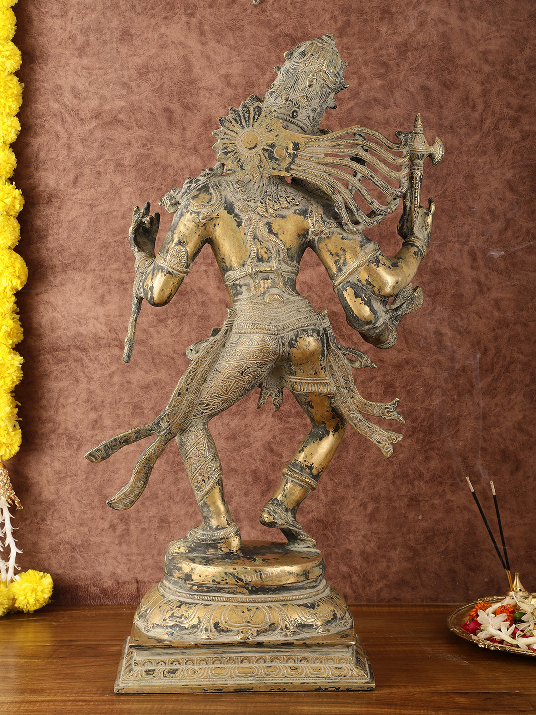 Ardhanarishvara Brass Statue Dual Tone - Super Antique Finish - 24"