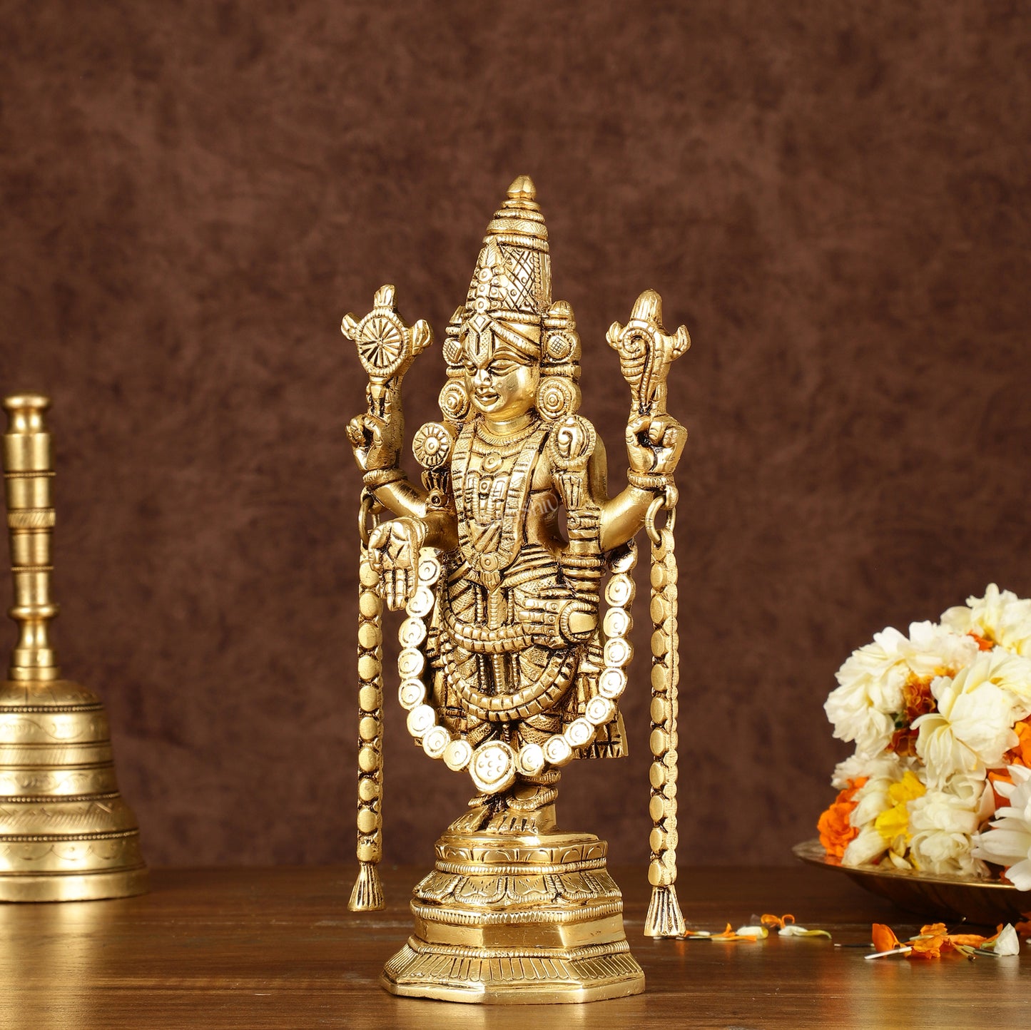 Brass Tirupati Balaji Idol | Height: 9 inch