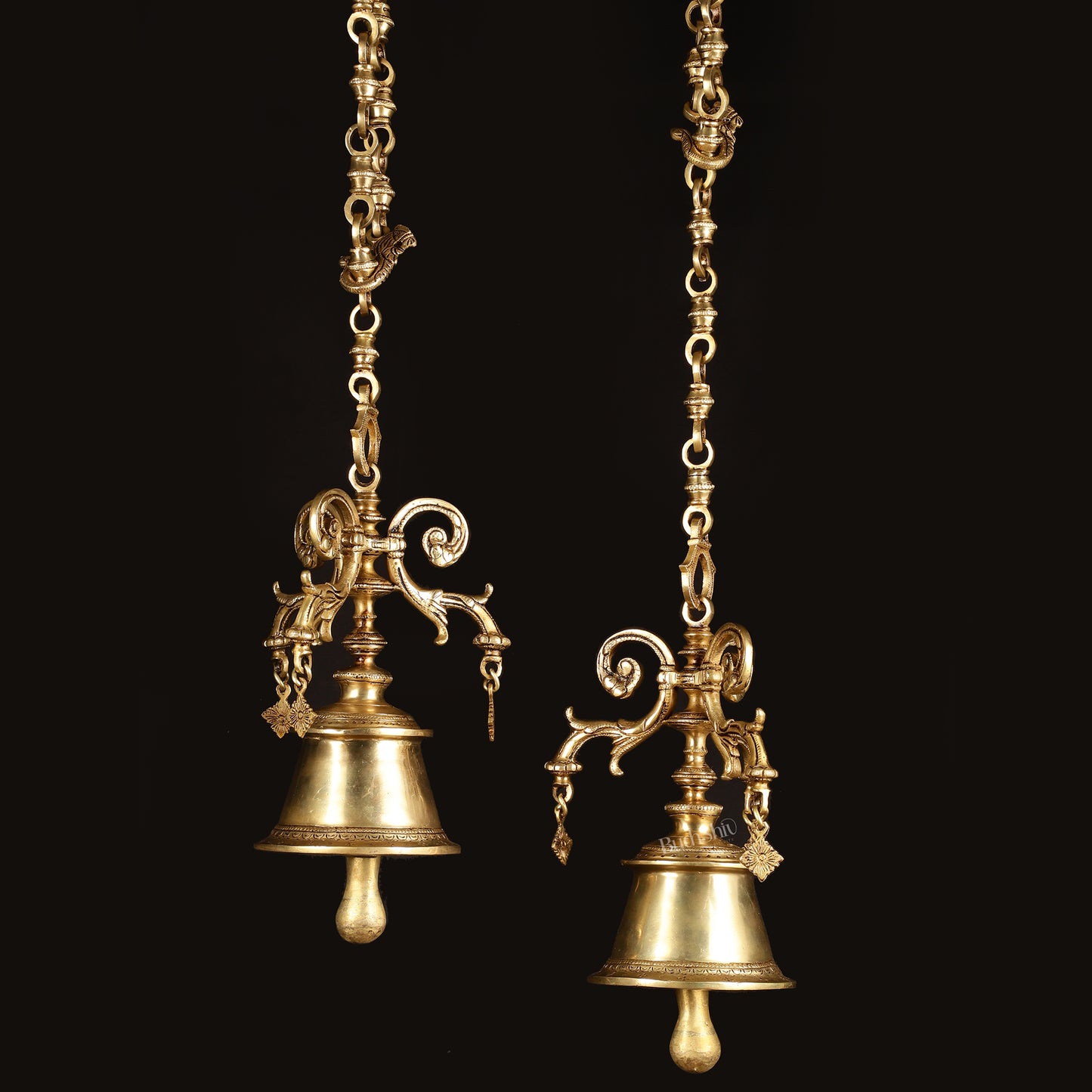 Pair of Brass Unique Hanging Temple Bells