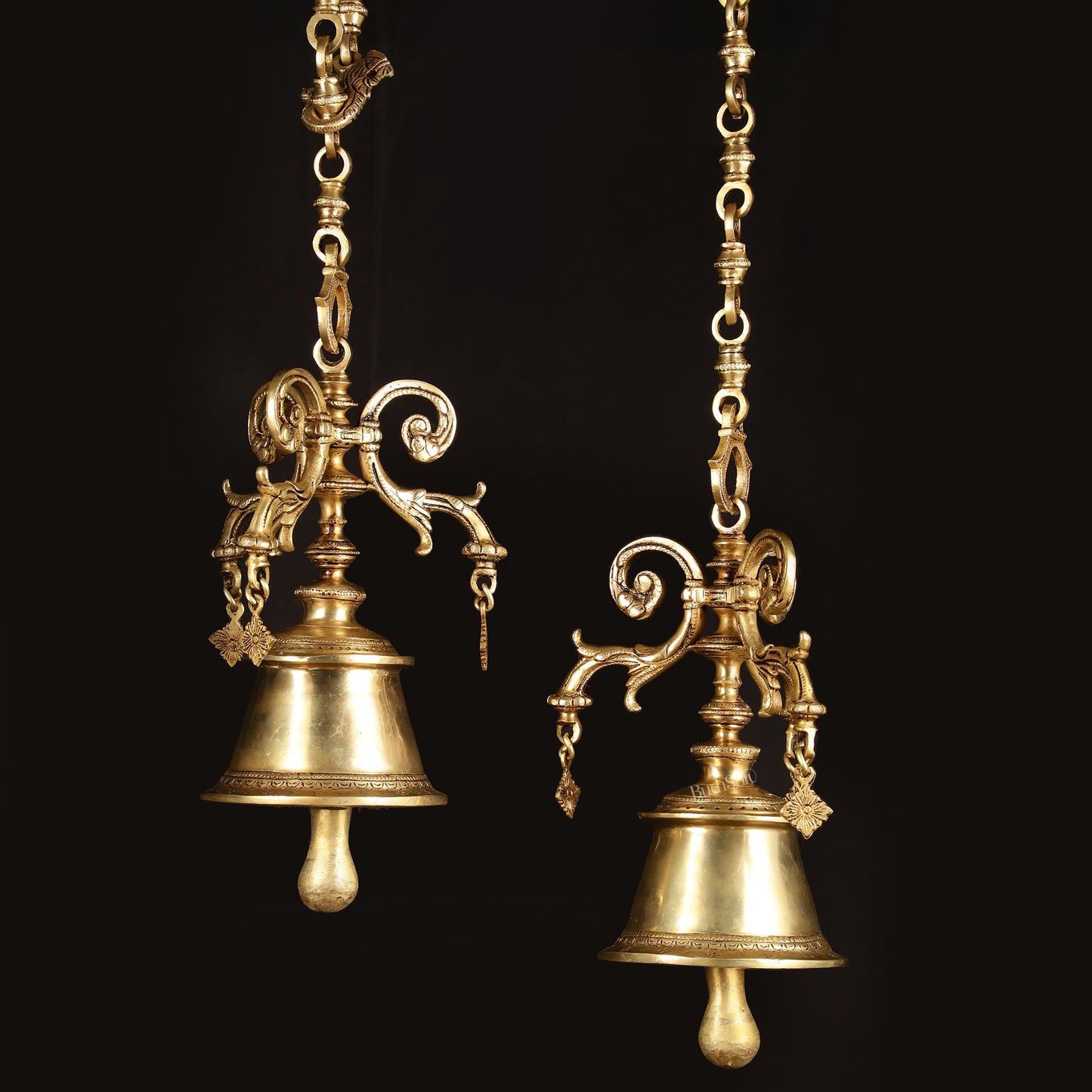 Pair of Brass Unique Hanging Temple Bells