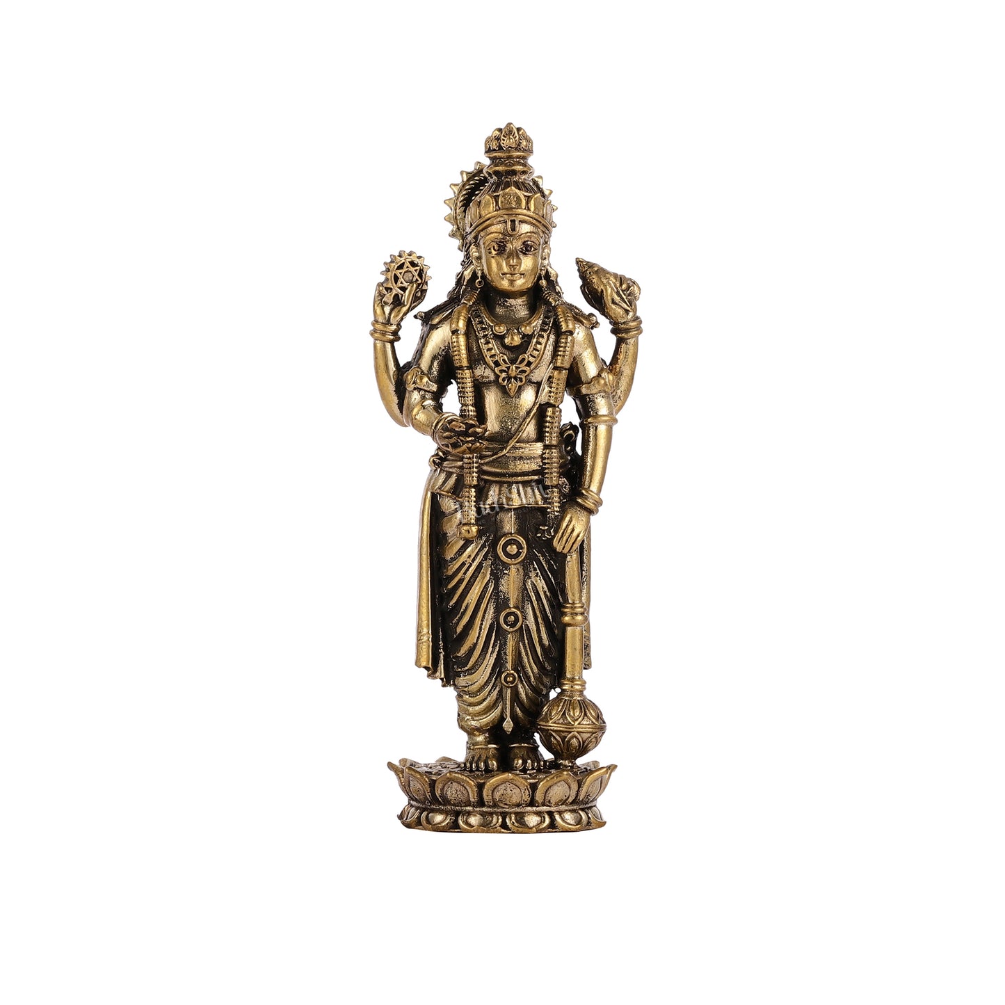 Pure brass small lord Vishnu idol 4"