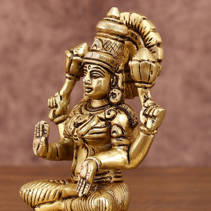 Brass Superfine Ganesh Lakshmi Saraswati Idols Set | 5-inch