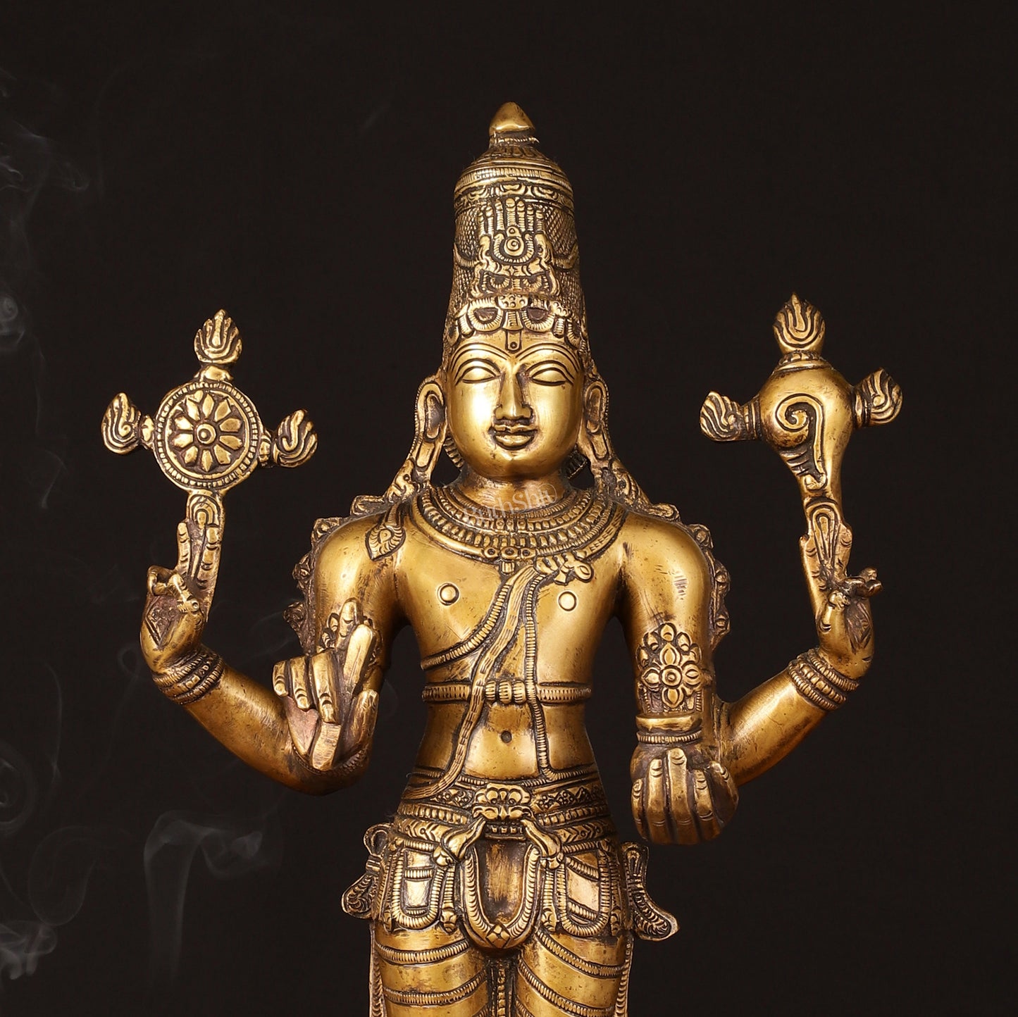 Vintage Brass Dhanvantari Sculpture - 20" Height