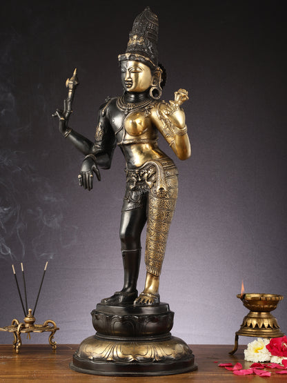 Brass Ardhanarishwara Statue - 27"