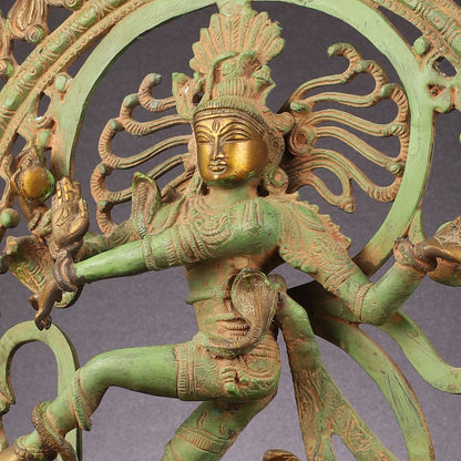 Handcrafted Nataraja Statue with Antique Green Matte 20"