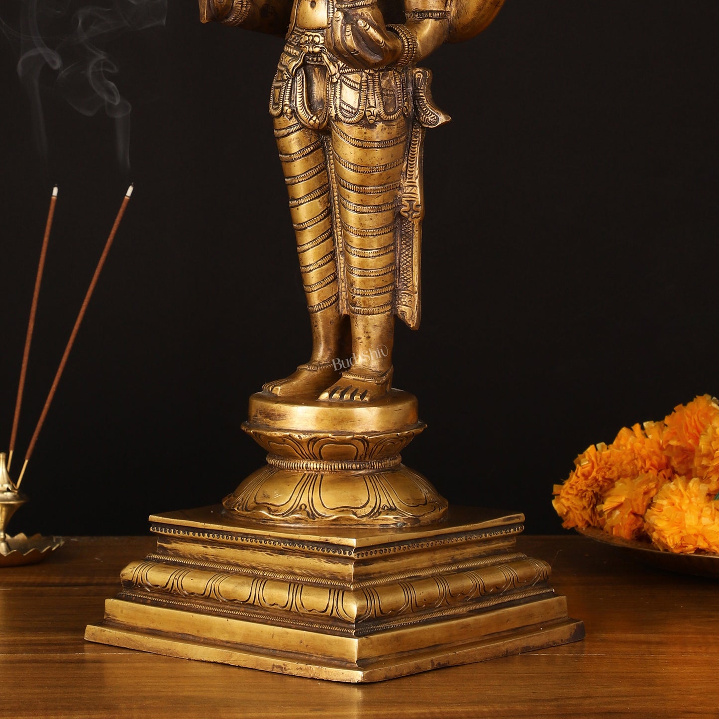 Vintage Brass Dhanvantari Sculpture - 20" Height