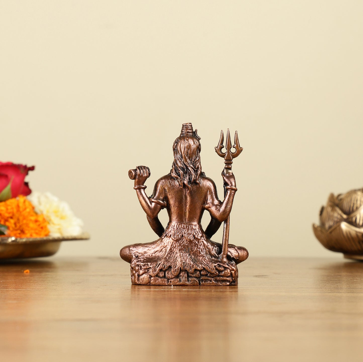 3" Pure Copper Small Meditation Shiva Idol - Spiritual Statue