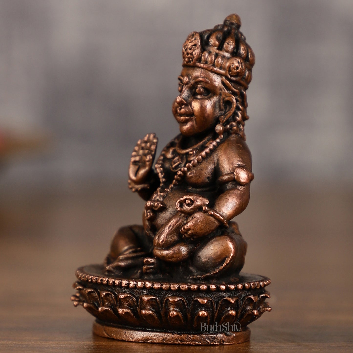 Pure Copper Lord Kubera Idol | 3 Inch Height