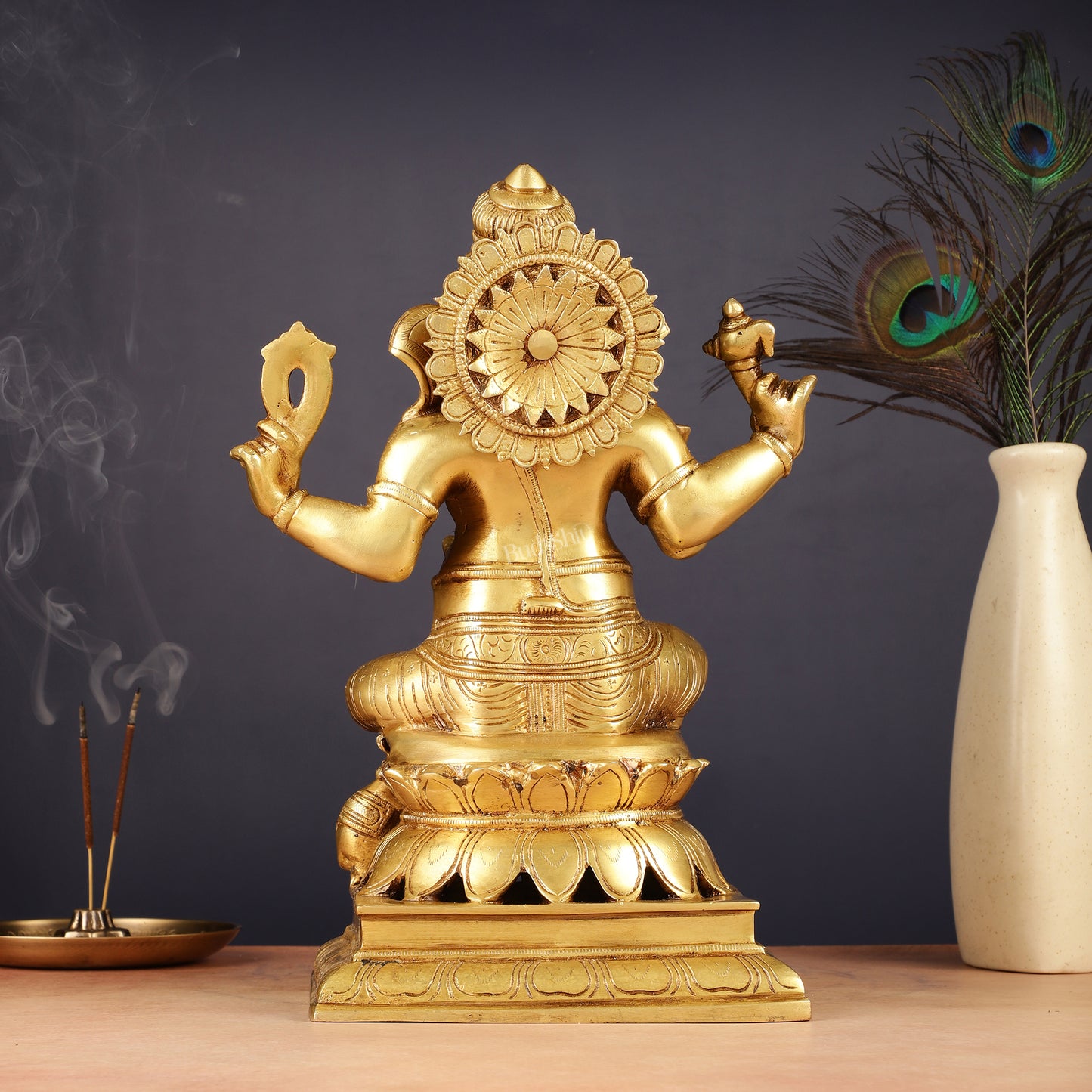 Brass Ganesha Statue - Divine Chola art 12"