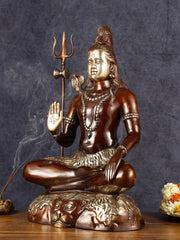 Lord Shiva Brass Idol - 22.5" Chola Tone