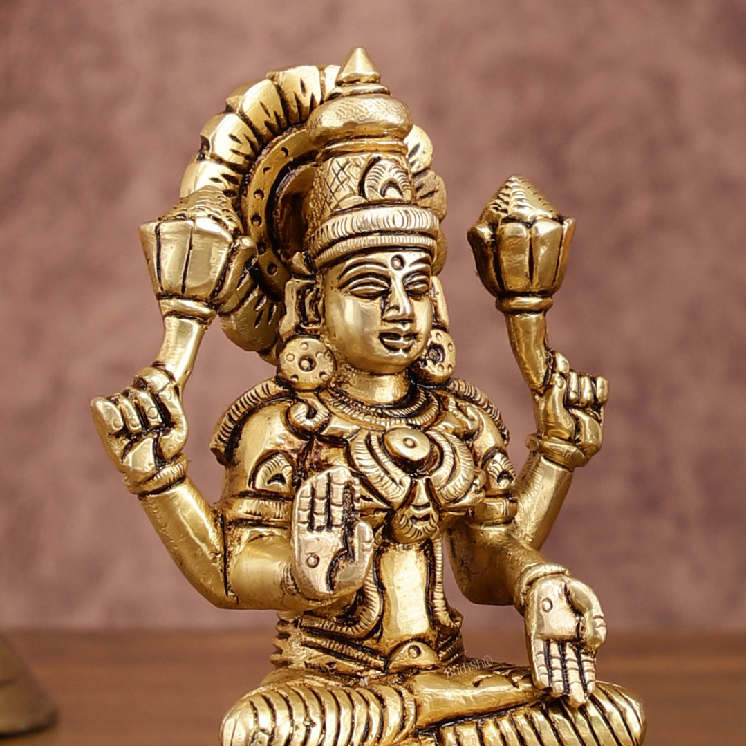 Brass Superfine Ganesh Lakshmi Idols Set | 5-inch