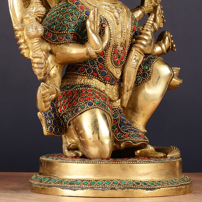 Brass Panchmukhi Hanuman Statue 11 inch