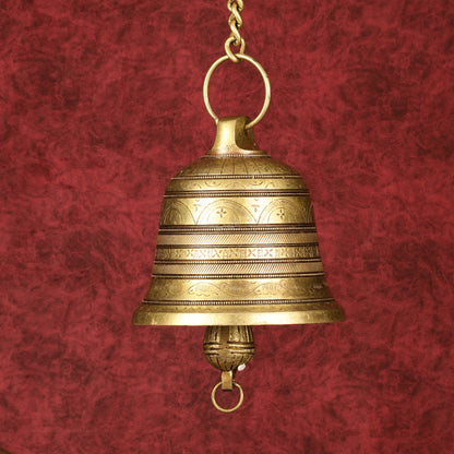 Large Pure Brass Superfine Hanging Temple Bell - 6 inch
