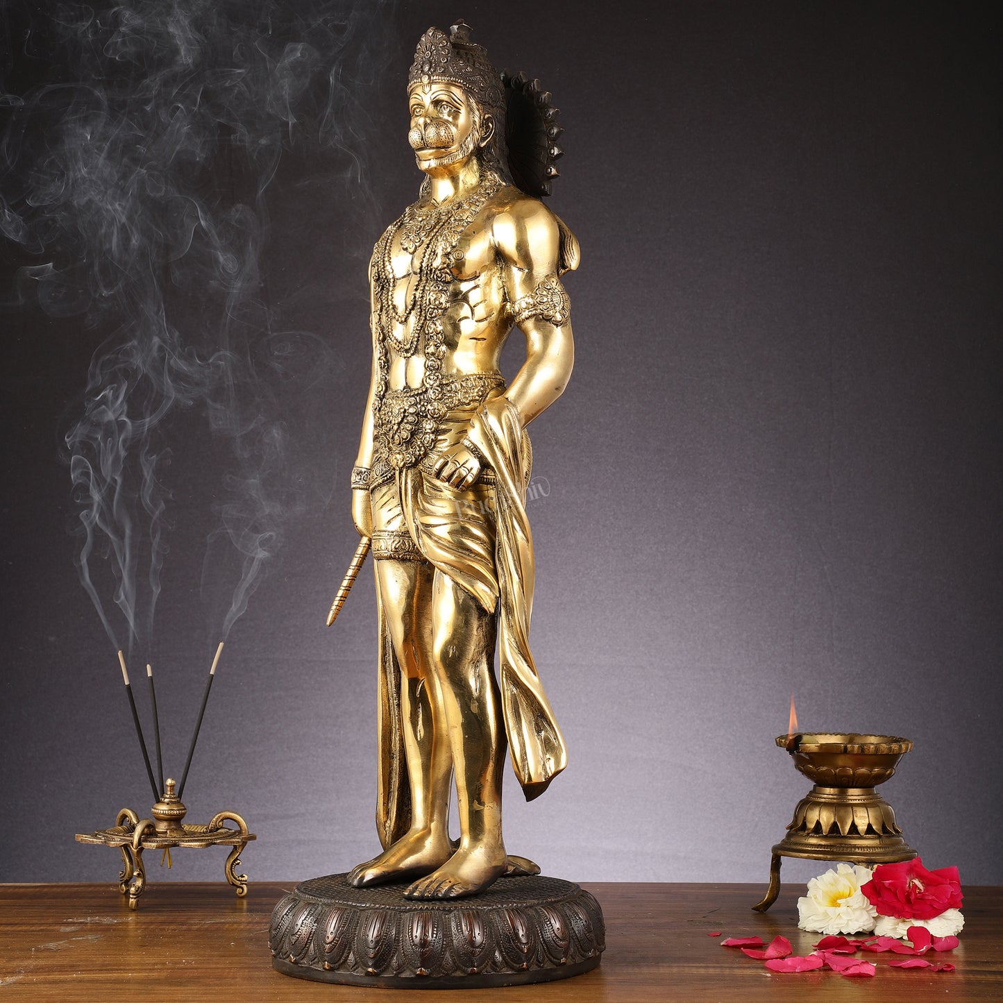 Brass Standing Lord Hanuman idol 24" Height