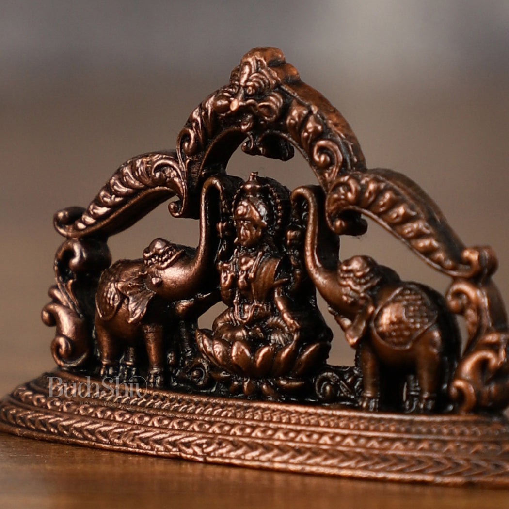 Pure Copper Gajalakshmi Idol Symbol | 1.5 Inch