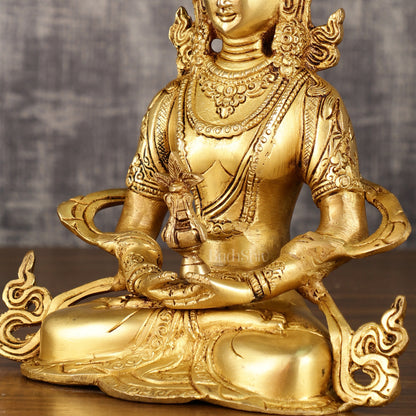 Pure Brass Buddha in Amitabha Mudra | Meditation Buddha | 12 Inch Statue