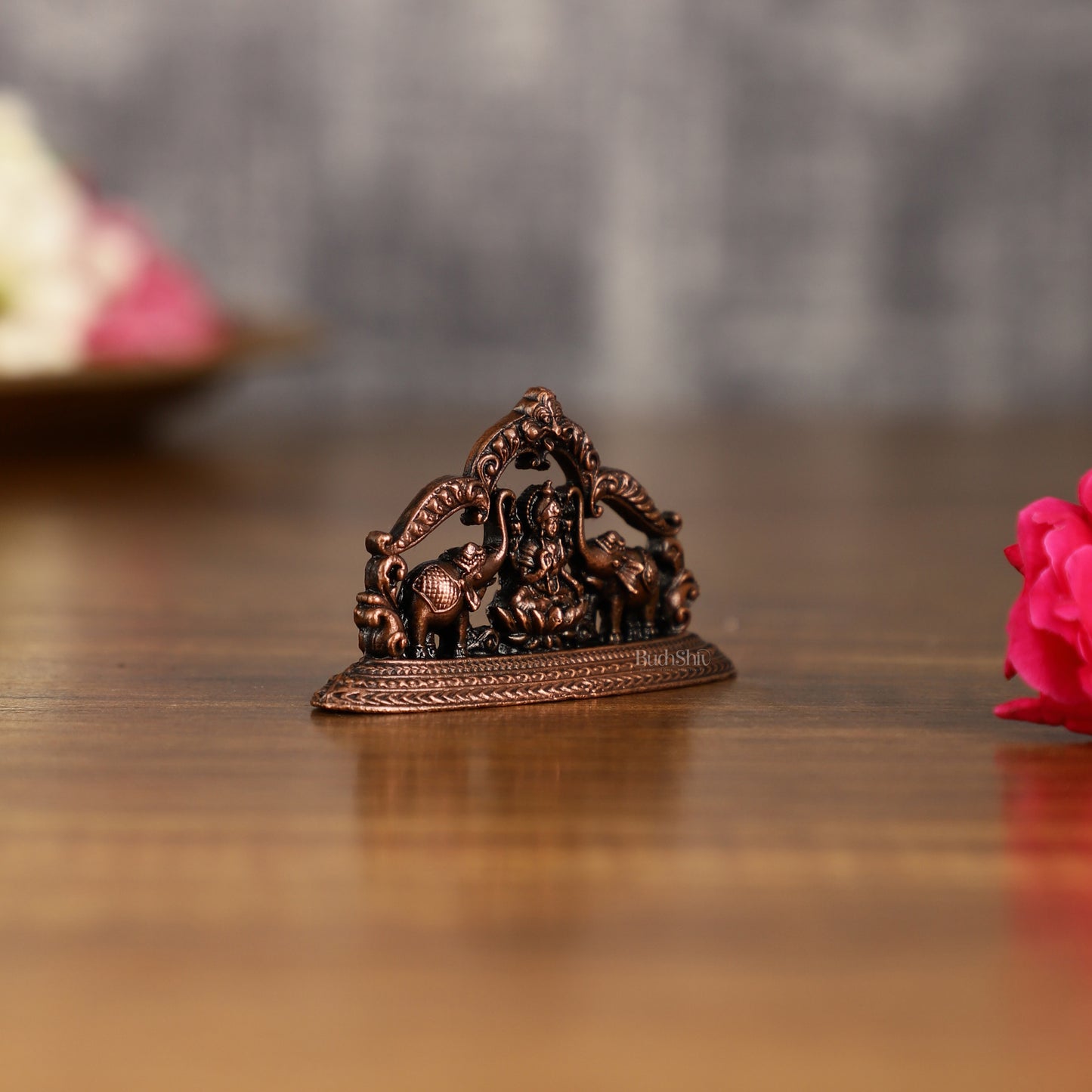 Pure Copper Gajalakshmi Idol Symbol | 1.5 Inch