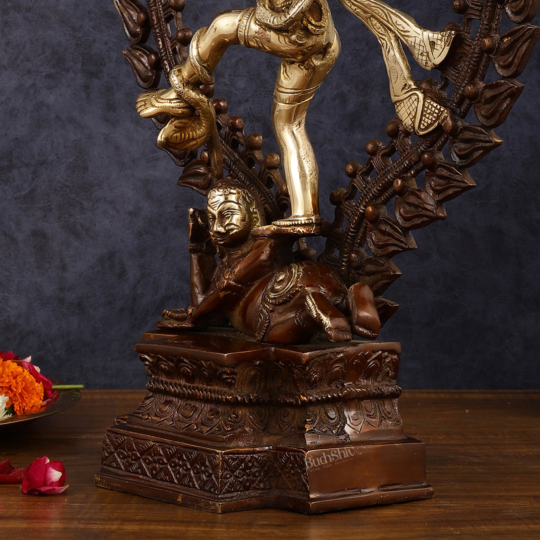 Pure Brass Dancing Shiva as Nataraja Statue - Height 17"