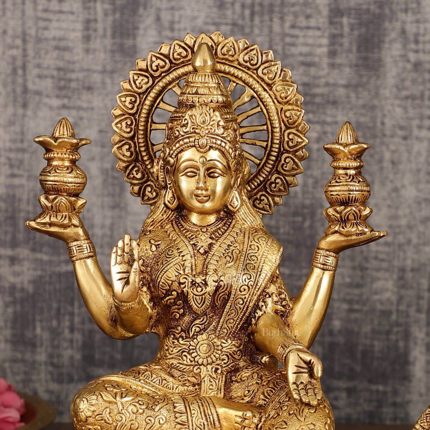 Pure Brass Ganesh Lakshmi Pair | Divine Elegance | 11 Inch Height