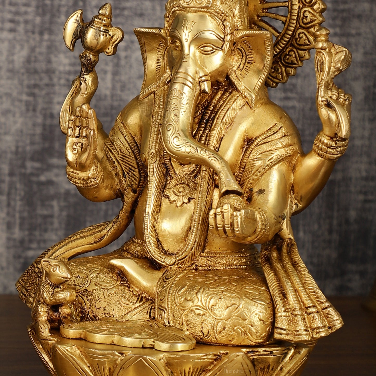 Pure Brass Ganesh Lakshmi Pair | Divine Elegance | 11 Inch Height