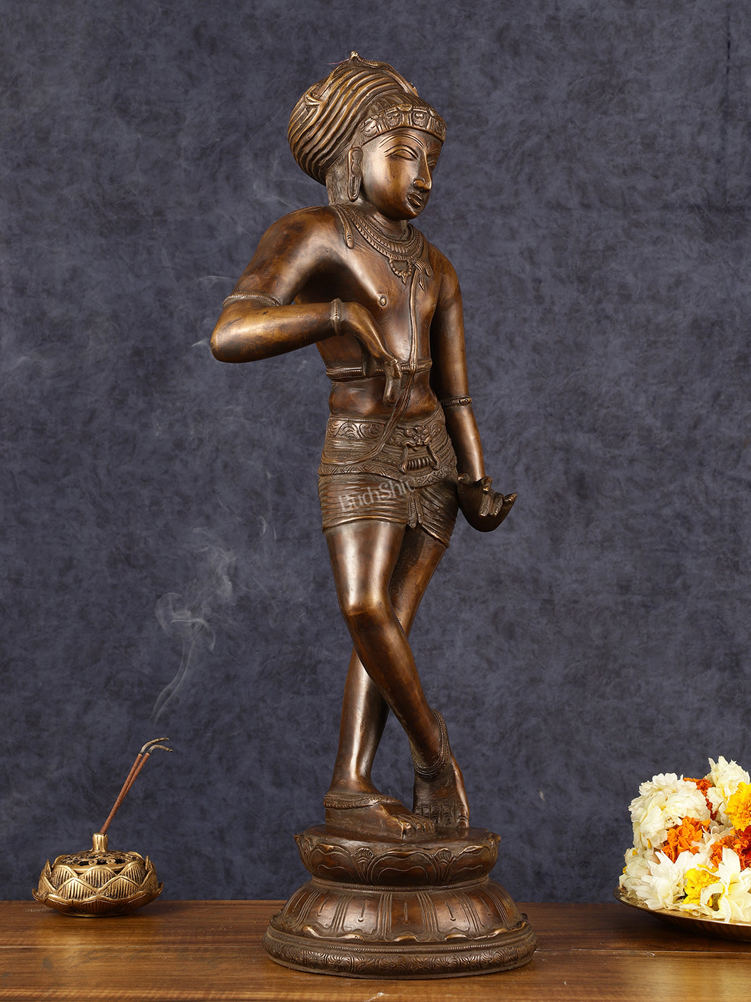 Pure Brass Vrishabhavahanamurti Shiva Statue 22.5"