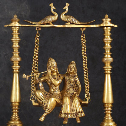 Pure Brass Radha Krishna Swing Jhoola 16"