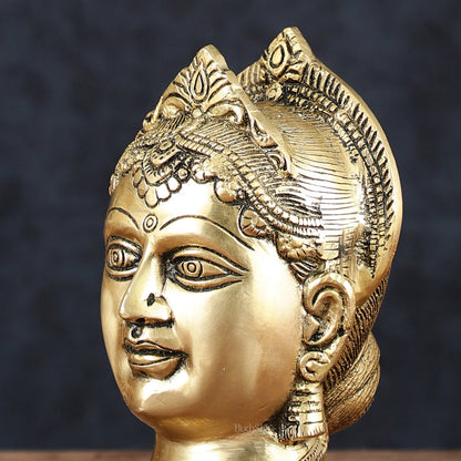 Brass Goddess Parvati Gauri Face Statue | Beautiful Features | 7