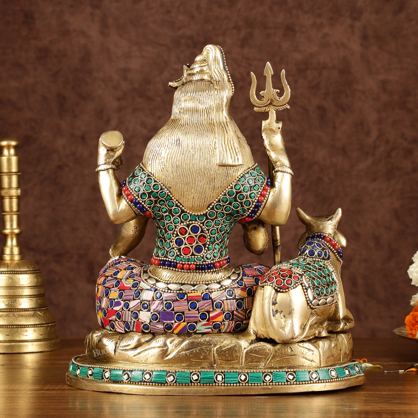 Brass lord Shiva with nandi 9 "