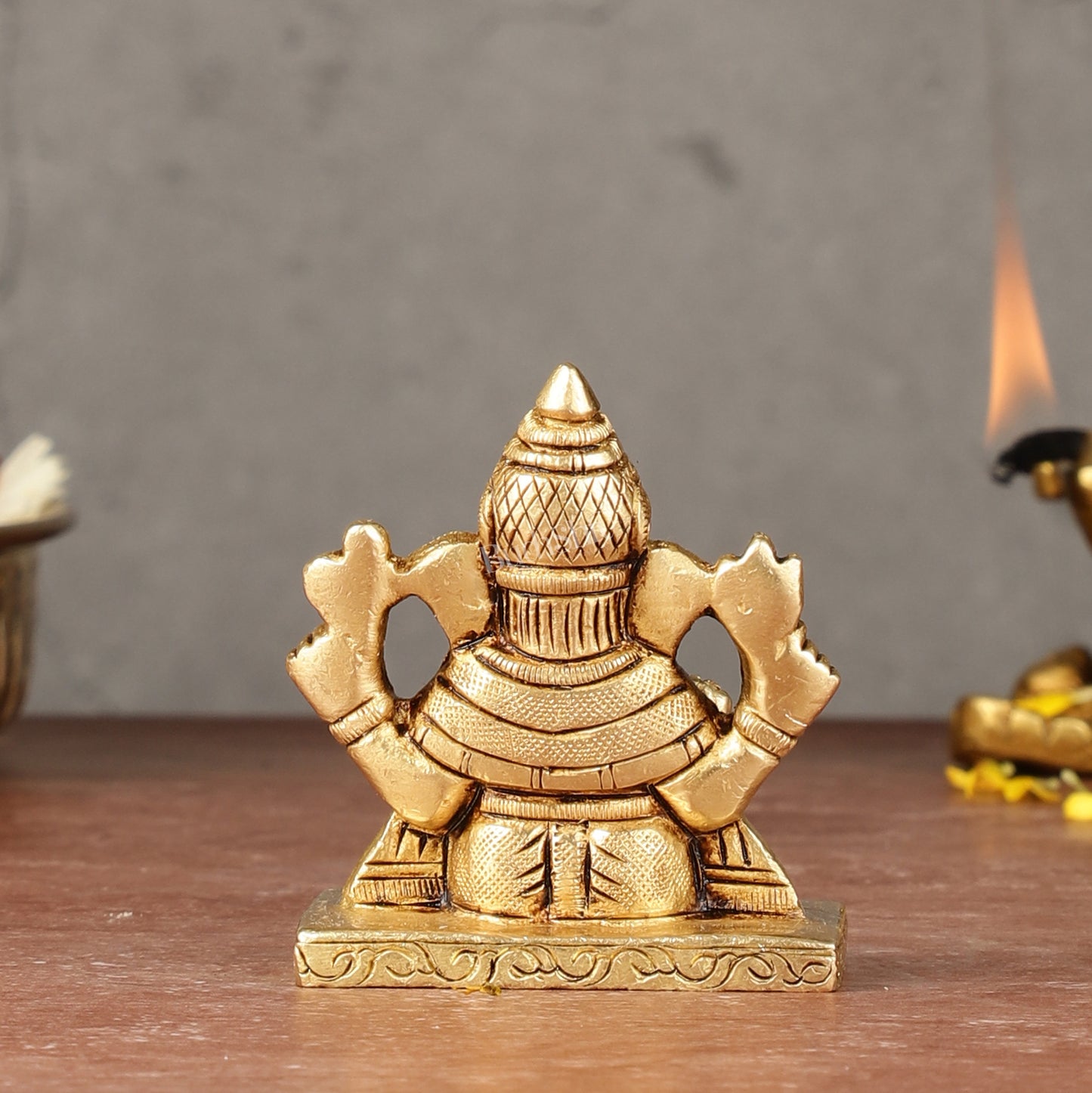 Brass Superfine small miniature Dagduseth Ganapati Idol - 3"