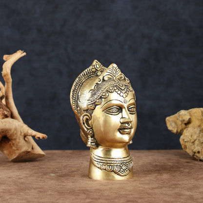 Brass Goddess Parvati Gauri Face Statue | Beautiful Features | 7