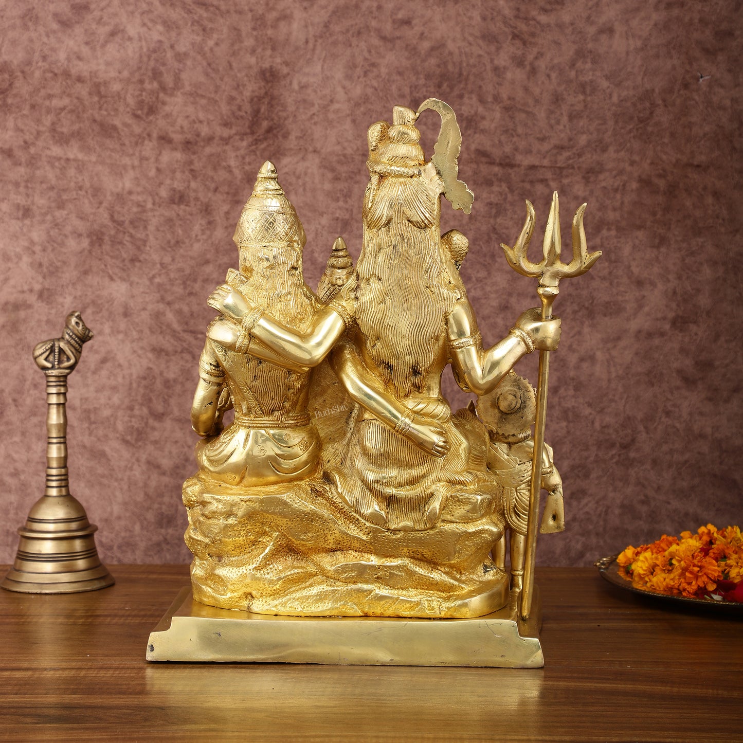 Exquisite Shiv Parivaar Statue - 15" Height, Superfine Brass