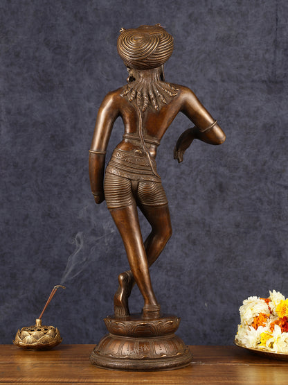 Pure Brass Vrishabhavahanamurti Shiva Statue 22.5"