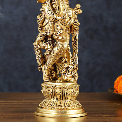 Superfine Brass Lord Krishna Idol Original statue - 14 inch