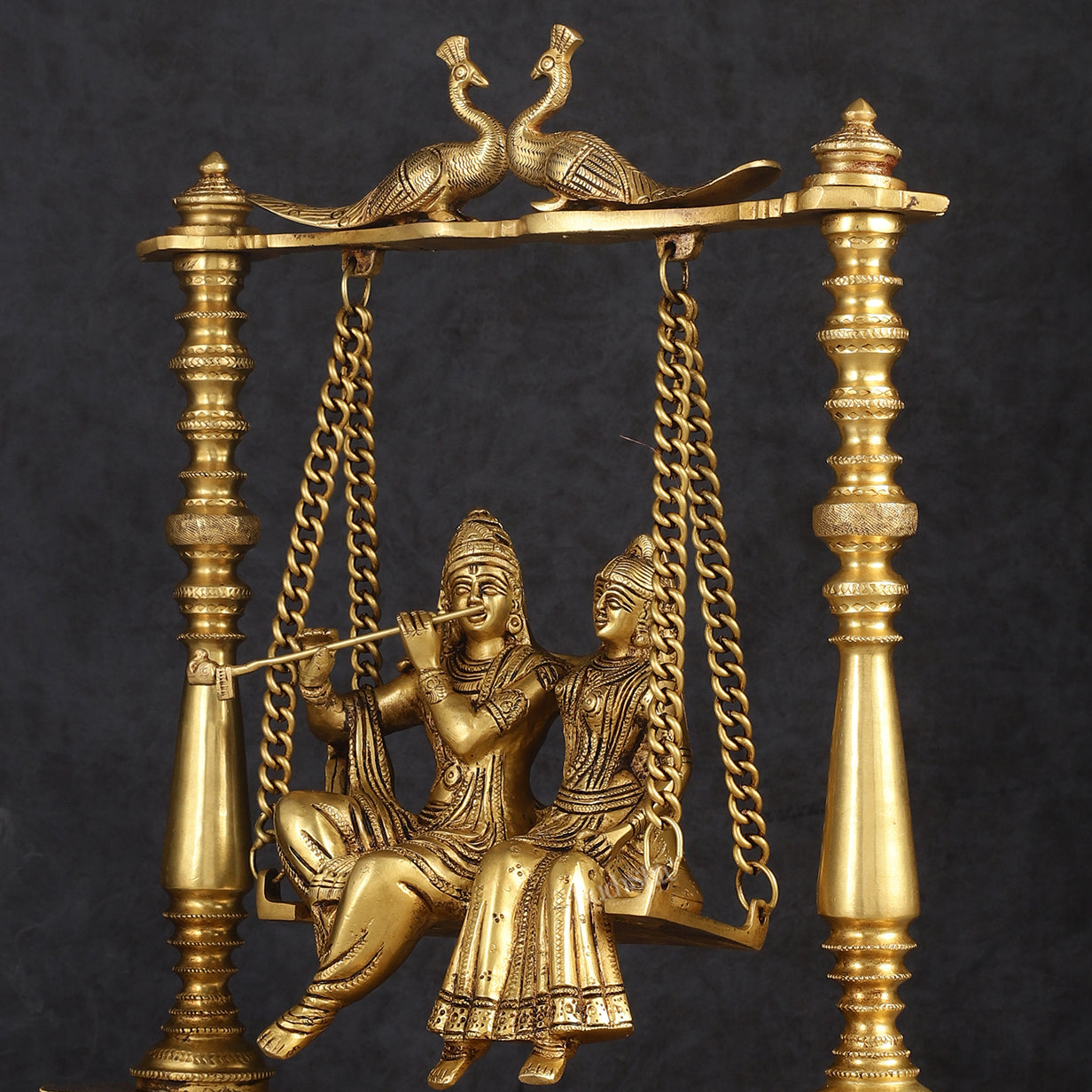 Pure Brass Radha Krishna Swing Jhoola 16"