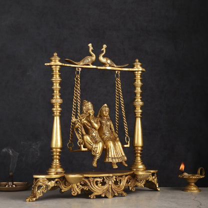 Pure Brass Radha Krishna Swing Jhoola 16"