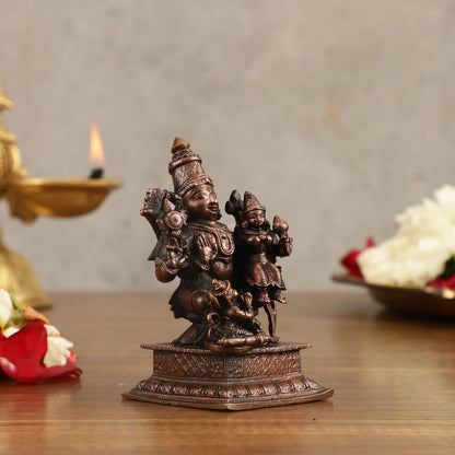 Pure Copper Ramar Sita Hanuman Idol - 3.5 in Height