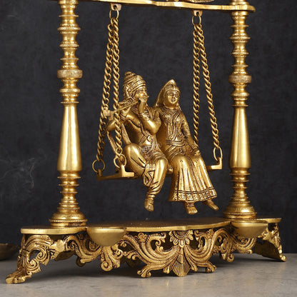 Pure Brass Radha Krishna Swing Jhoola 16"