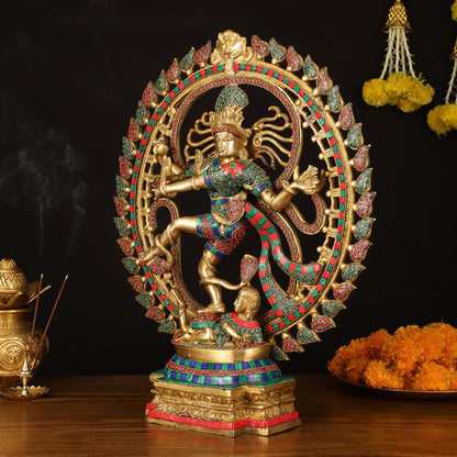 Brass Superfine Handcrafted Nataraja Statue with Meenakari - 21" Height